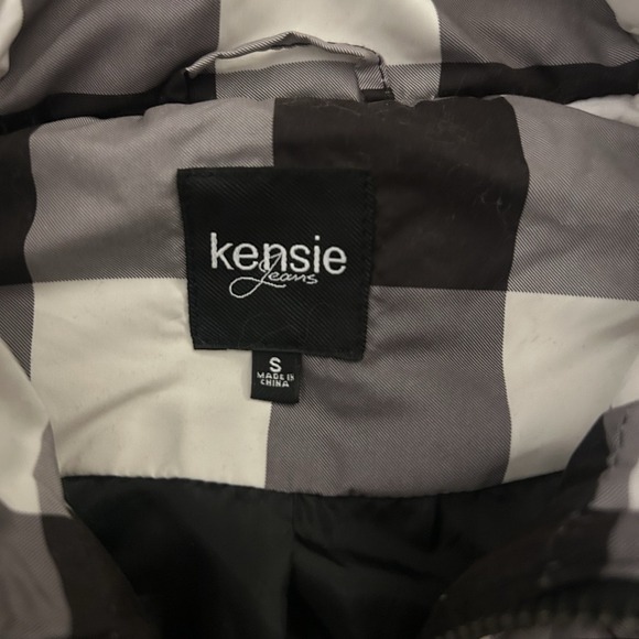 Kensie Women's Black & White Checkered Quilted Zip Vest Layering Small Jacket - Picture 8 of 8